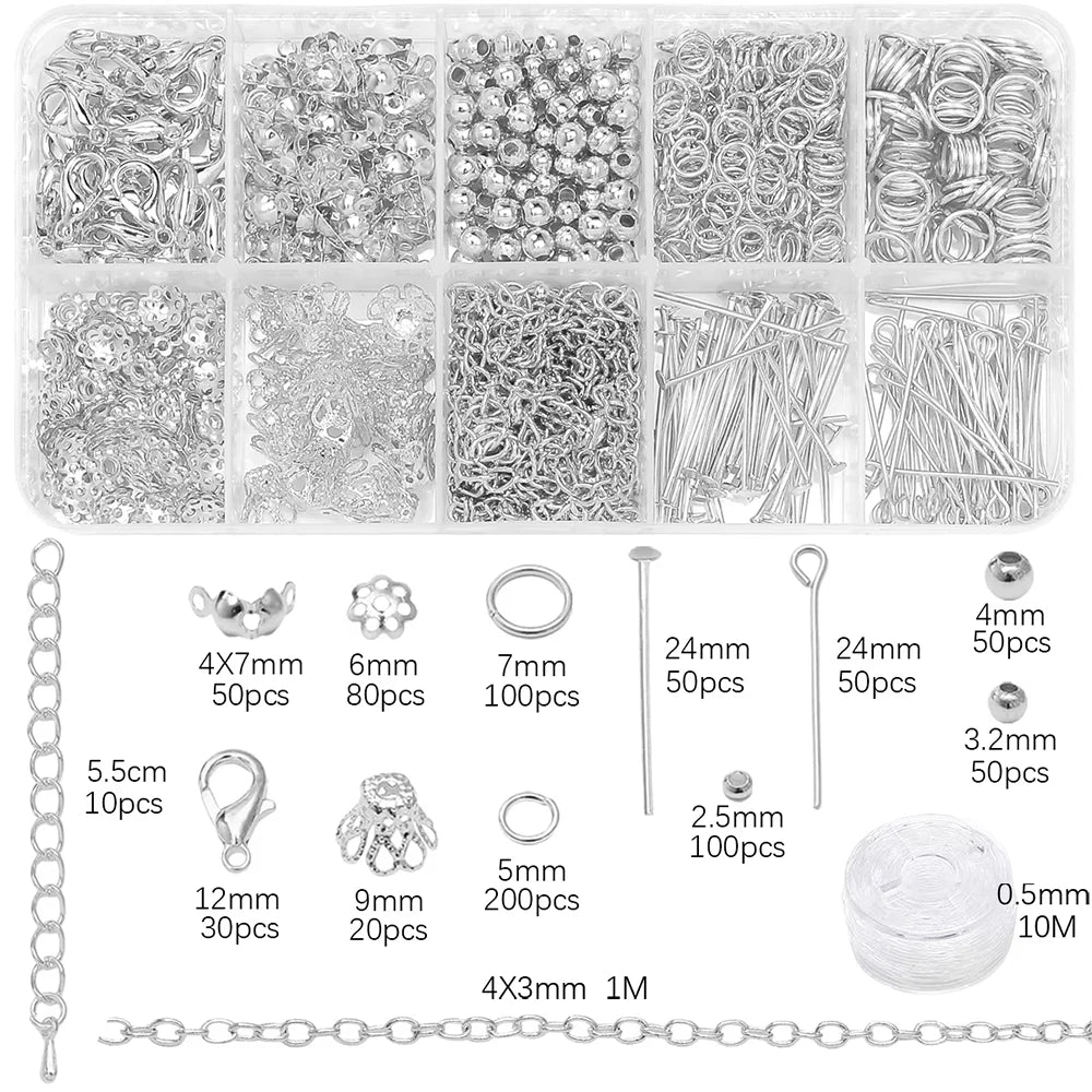 1Set/Bag Jewelry Making Starter Kit Earrings Necklace Findings DIY Beads Jewelry AccessoriesSuitable For Adults And Beginners