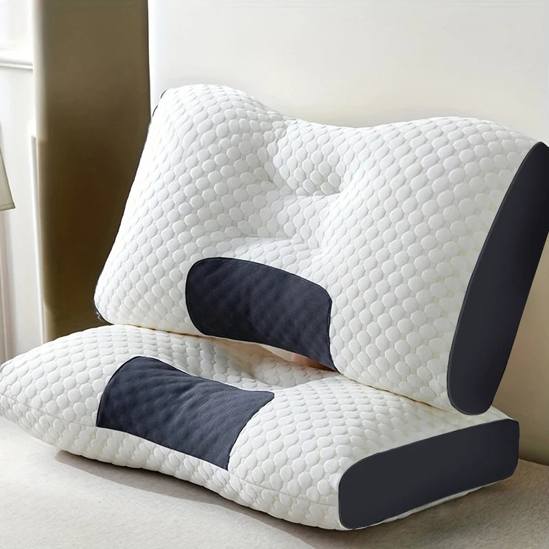 2-Pack Ergonomic Contour Neck Pillows | Bamboo Fiber Fill | All-Season Comfort | 7 Colors