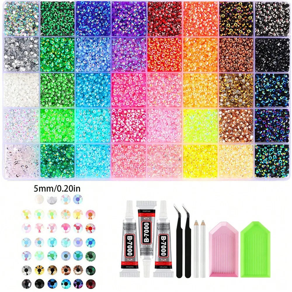 40 Colors Resin Jelly Rhinestones | Flat Back Gems 3mm/4mm/5mm | DIY Craft & Diamond Art Supplies