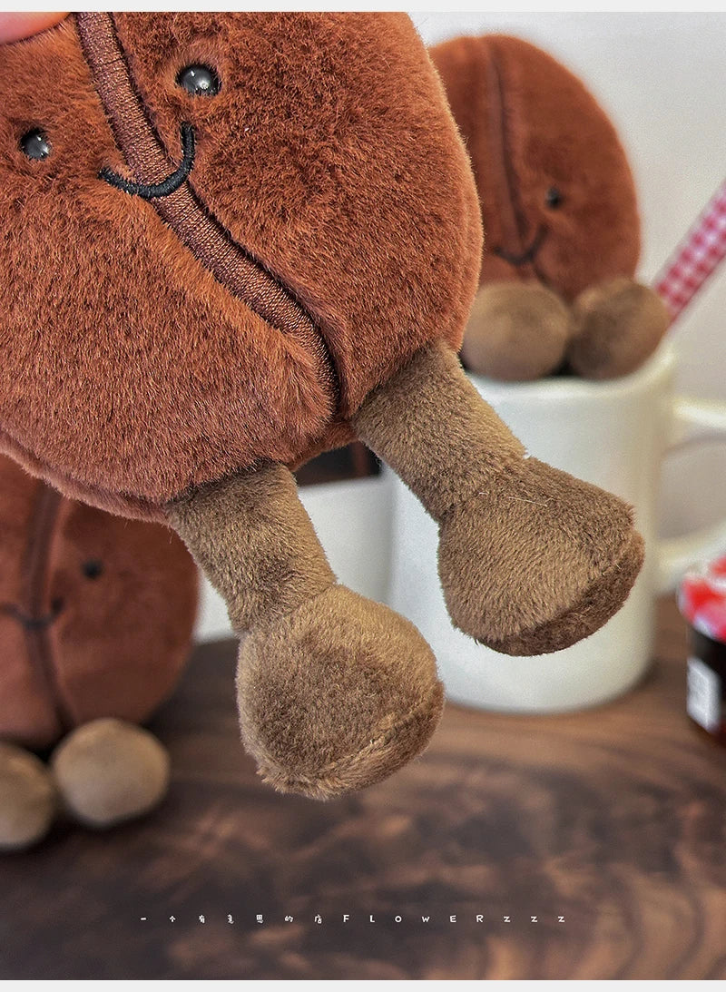 Jellycat-Style Coffee Bean Plush Toy | Soft Stuffed Food Doll — Cute Home Decor & Gift