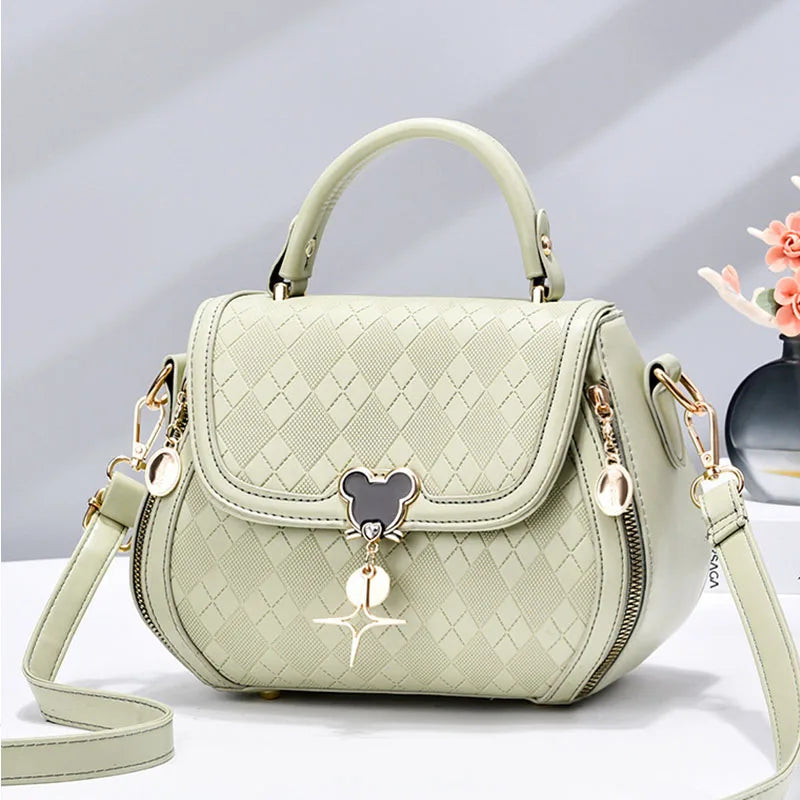 Genuine Leather Bow Bucket Tote Bag | Women's Shoulder Bag — 6 Colors