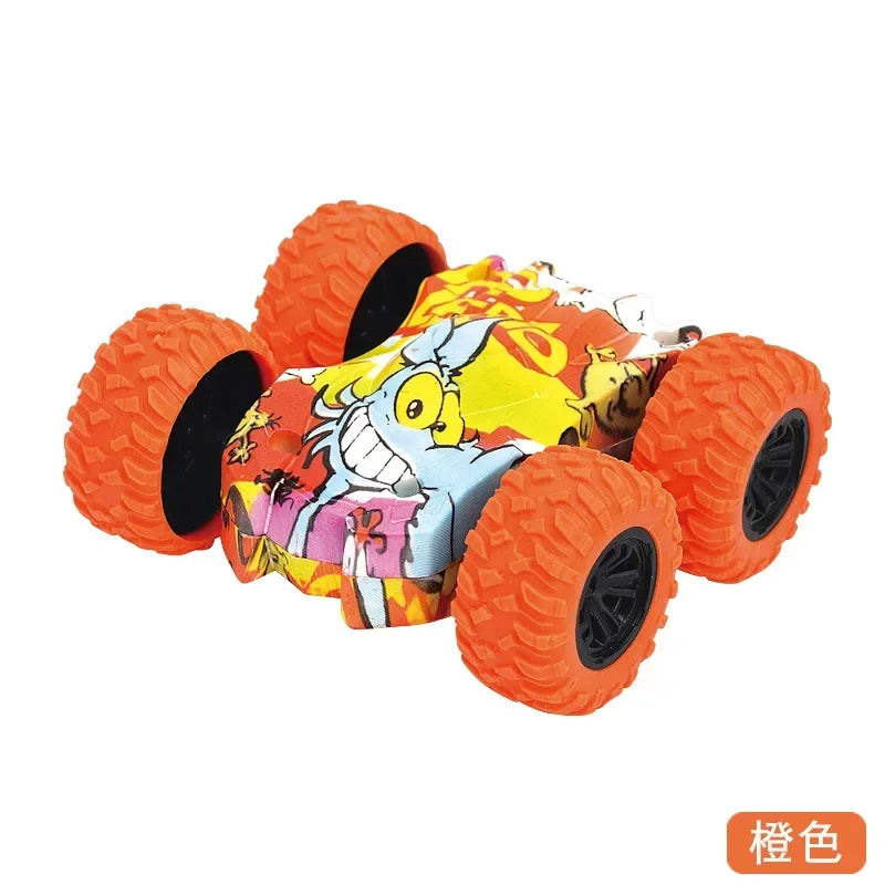 Toys Car Four-wheel Drive Off-road Vehicle Stunt Dump Cars Double-Side Inertia Car Boy Toy Car Pull Back Kids Toy Gift