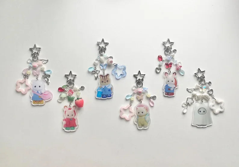 Calico Critters keychains ⋆.࿔* Y2K