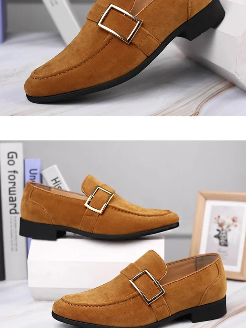 2026 Men's Dress Shoes Britain Casual Shoes High End Designer Suede Loafers for Man Luxury Banquet Wedding Shoes Zapatos Hombre