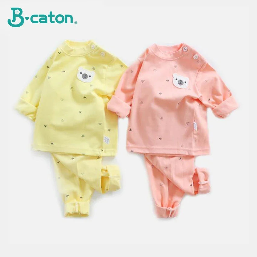 Baby Unisex 100% Cotton Cartoon Pajama Top & Pants Set