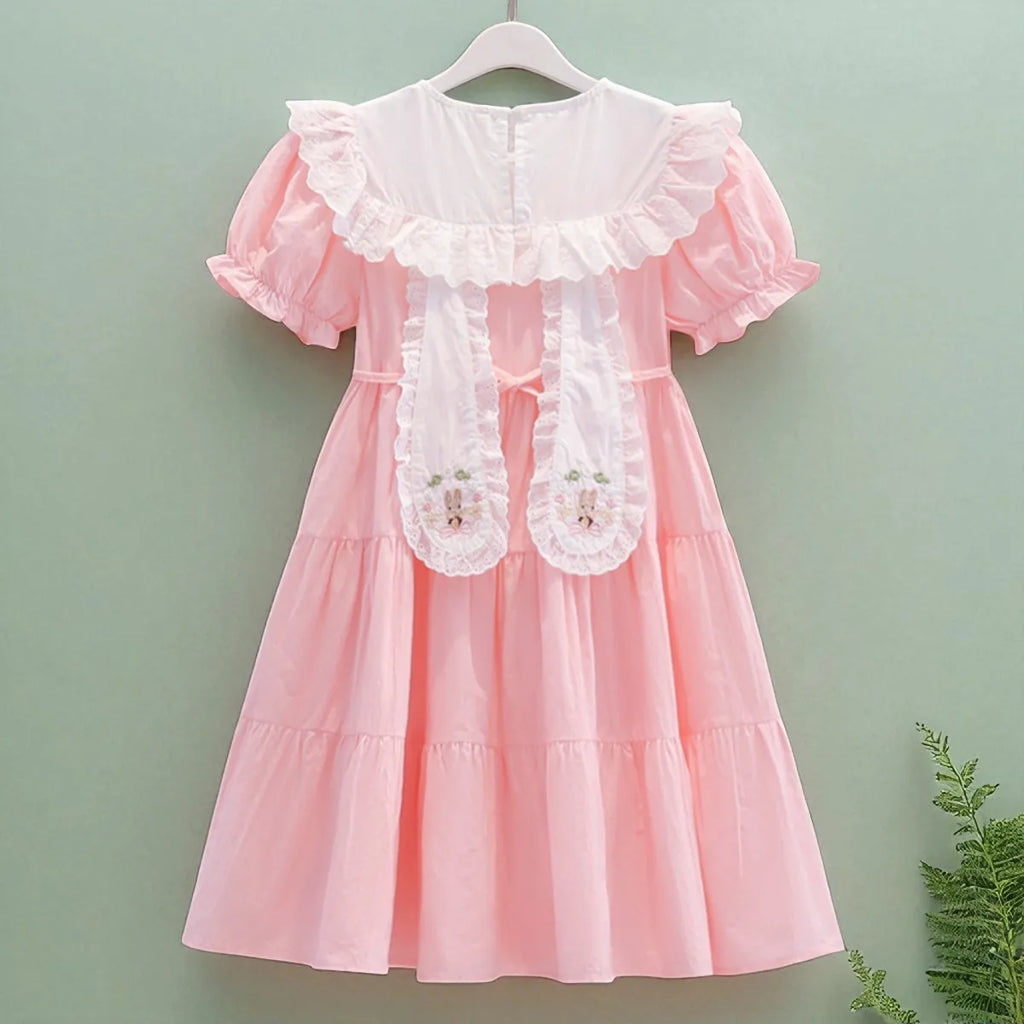 Toddlers Dresses For Girls Children's Dress Summer Cotton Kids School Costumes Short Sleeve Baby  4 5 6 8 9 10 12 Years
