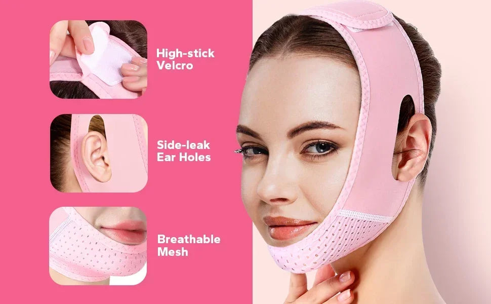 Reusable V Shaped Facial Strap Comfort Skin Care Belt Home Daily Face Support Beauty Accessory
