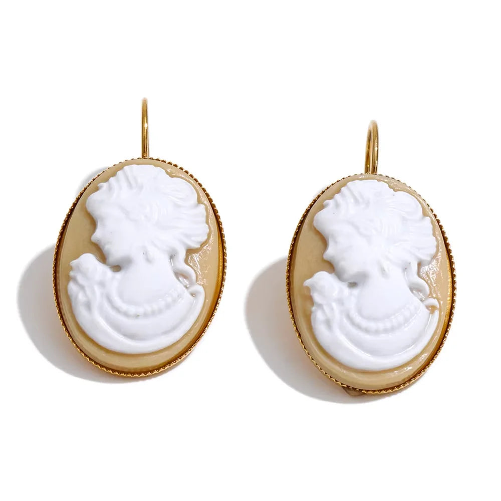 Resin Portrait Flower Drop Charm Necklace | Rope Braided Chain