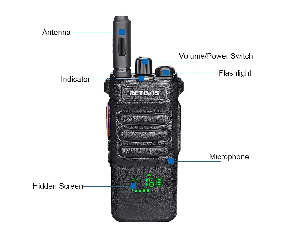 Retevis RT86 Walkie Talkie Professional Two Way Radio Long Range Walkie Talkie Communication radio for Outdoor Business