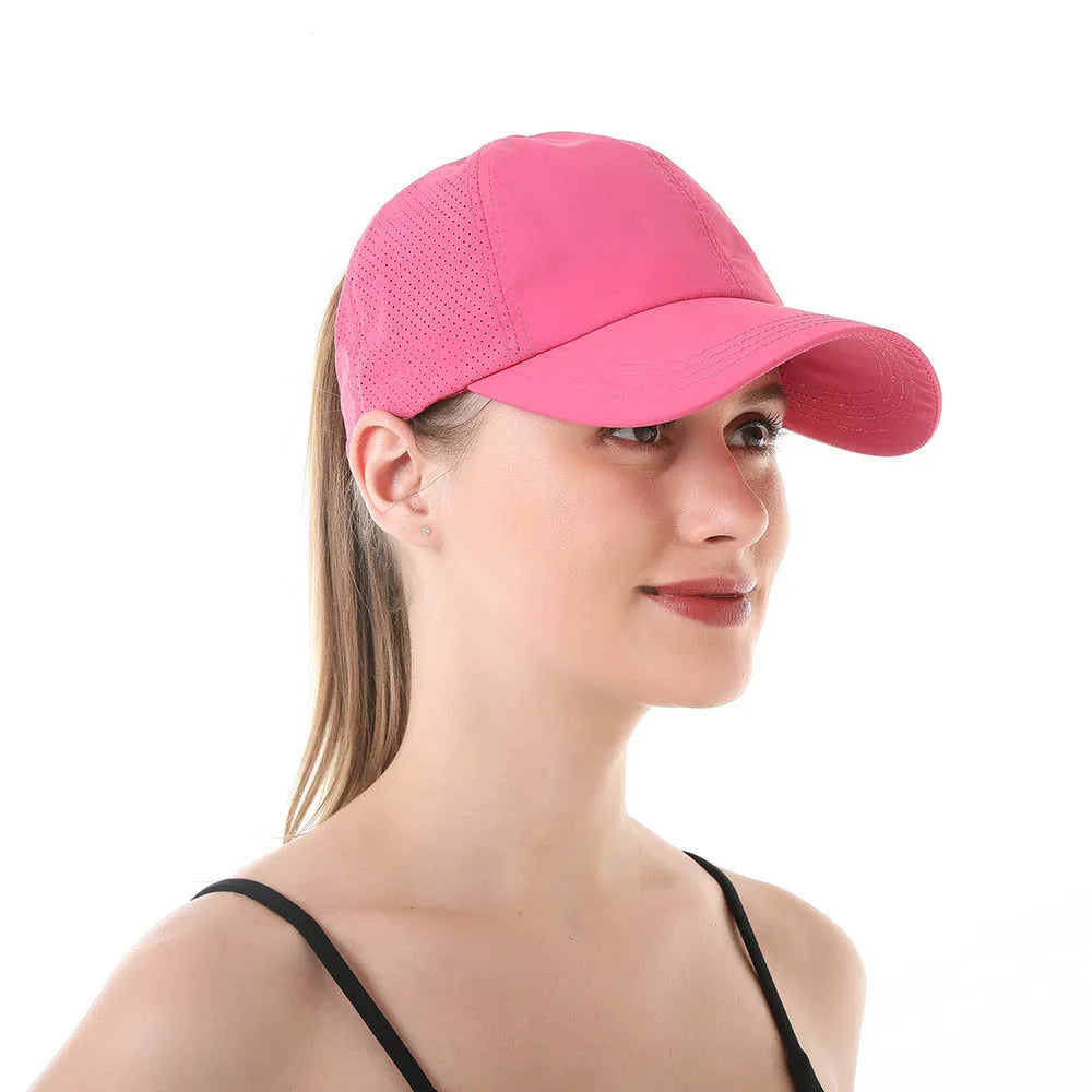 Baseball Caps For Women Hats New Breathable Mesh Sun Visor Hats Female Summer European Outdoor Sports Criss Cross Ponytail Hat