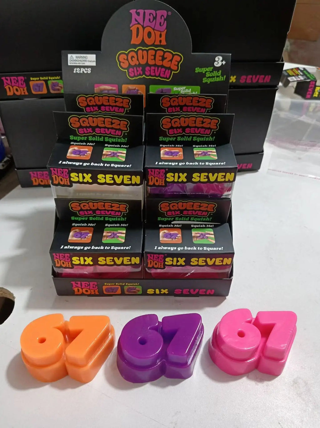 Number 67 TPR Squishy Toy Set | Soft Squeeze Fidget Toys | Stress Relief & Relaxation