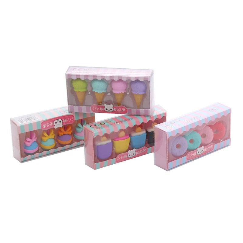 Kawaii Lollipop Sweety Ice Cream Student Stationery School Office Supplies Children Erasers For Kids Pencil Eraser