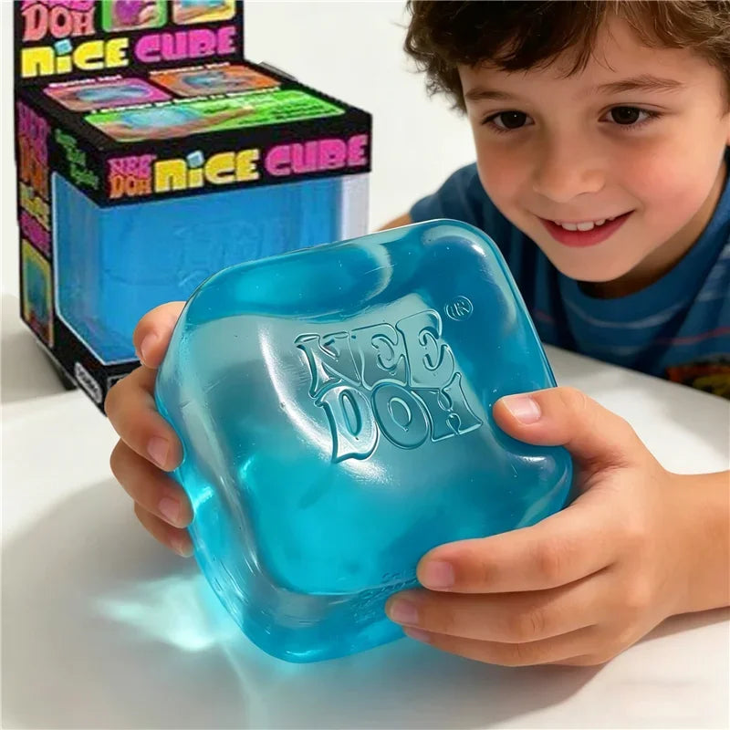 Needoh Nice Berg Giant Sensory 7.5cm Cube Mini 4 Pack Baby Teenie Cube Sensory Slow Rebound Stress Reliever Anti-Anxiety Toy