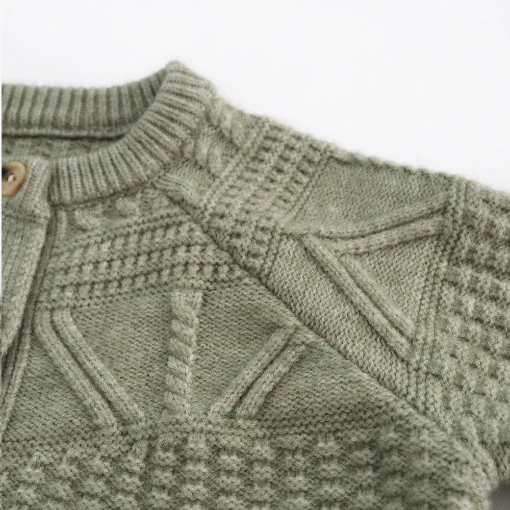 Kids Textured Knit Cardigan with Pockets — Unisex