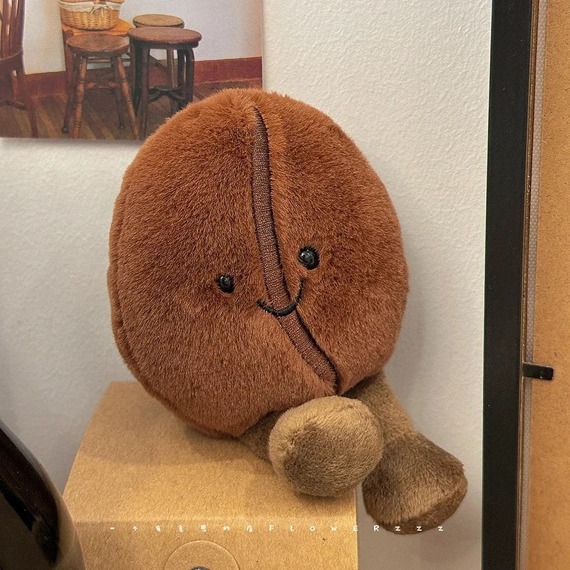 Jellycat-Style Coffee Bean Plush Toy | Soft Stuffed Food Doll — Cute Home Decor & Gift