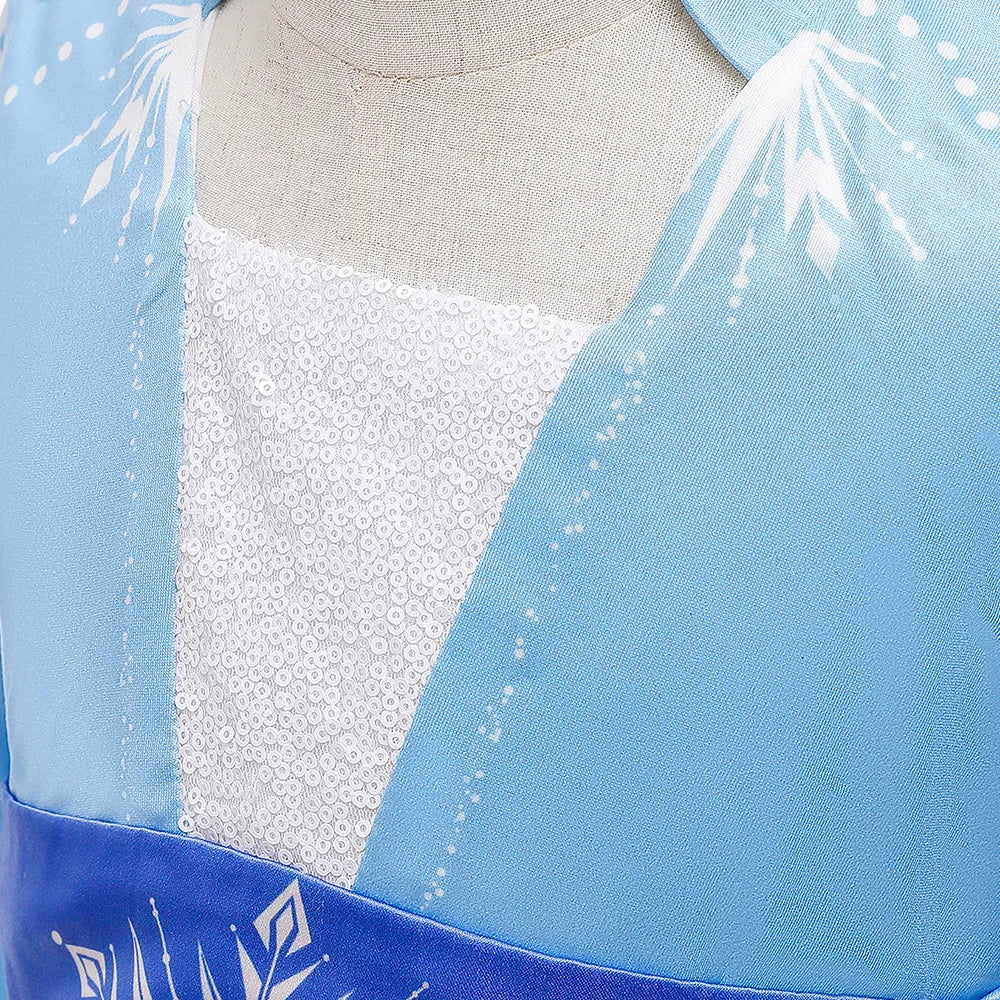 Girls Princess Snow Queen Costume Dress