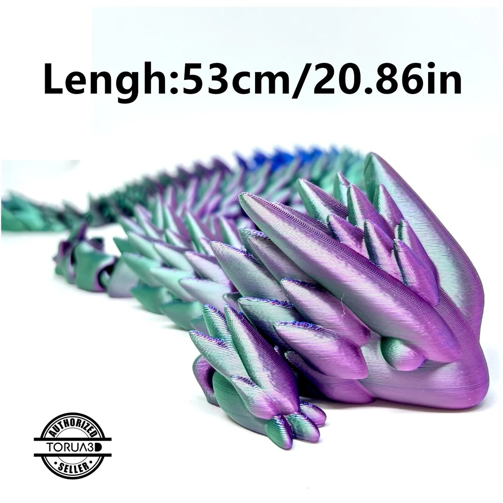 3D Printed Articulated Dragon Toy - Rotatable Desktop Decor