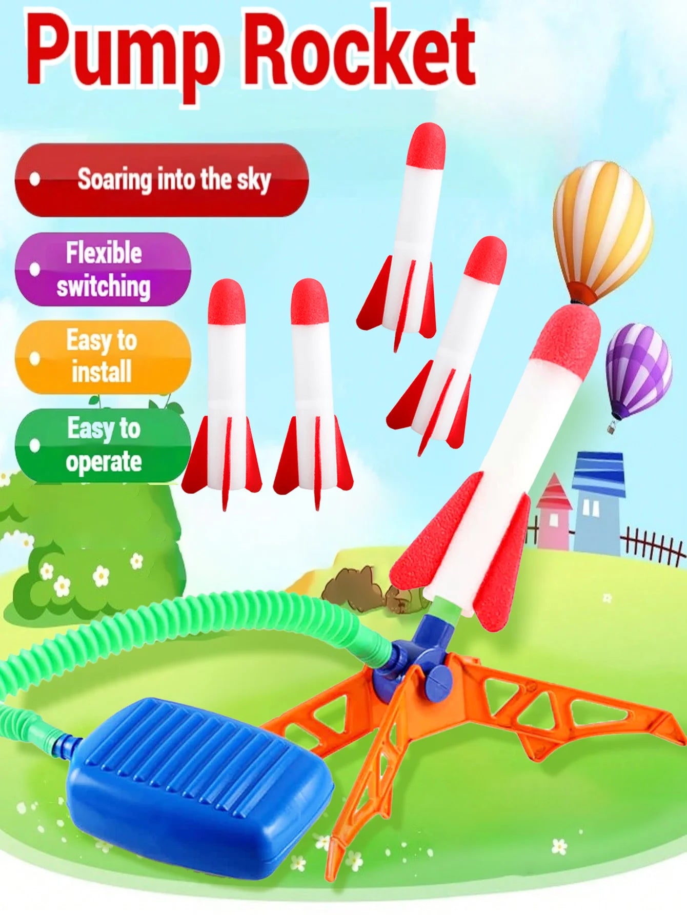 Kids Foam Rocket Pedal Launcher – Outdoor Jump & Fly Toy