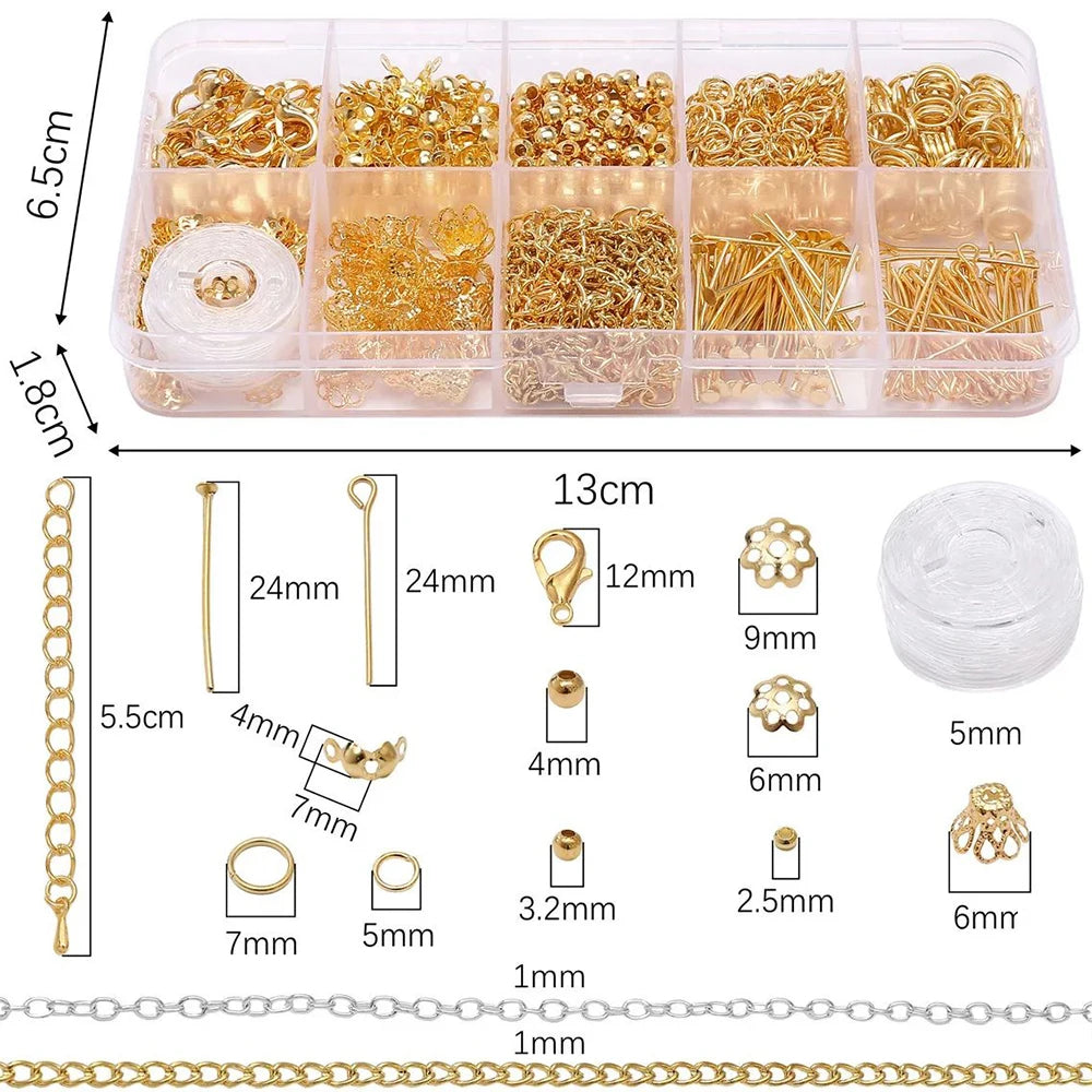 1Set/Bag Jewelry Making Starter Kit Earrings Necklace Findings DIY Beads Jewelry AccessoriesSuitable For Adults And Beginners