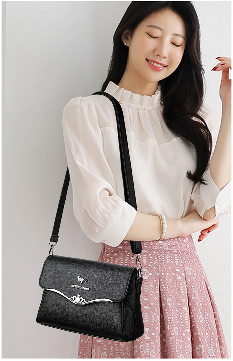 Women's PU Leather Casual Tote Crossbody Bag
