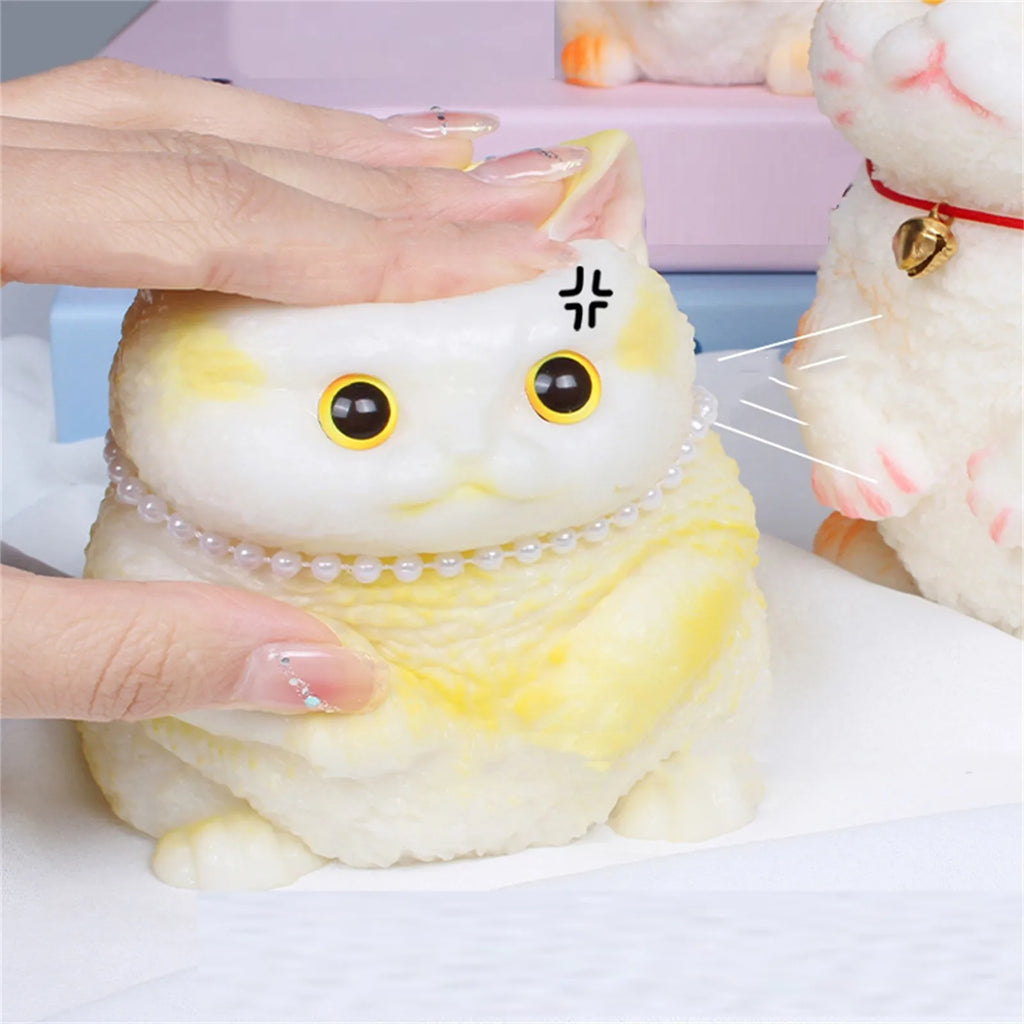 Simulated Fat Cat Stress Relief Pinch Toy Handmade Mini Cute Animal Desktop Ornaments Slow Rebound Squeeze Relaxation Toy