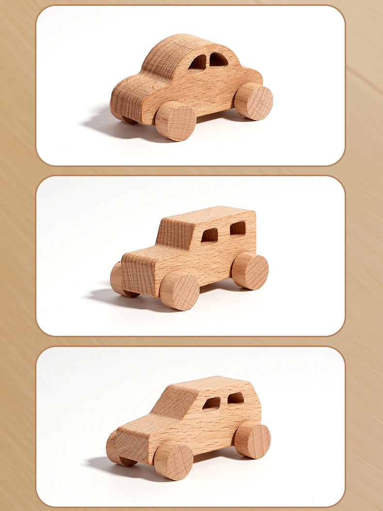 DIY Wooden Toy Car For Children Wooden Push Car Shape Educational Toy For Grasping Can Be Painted And Used As Decoration Gift