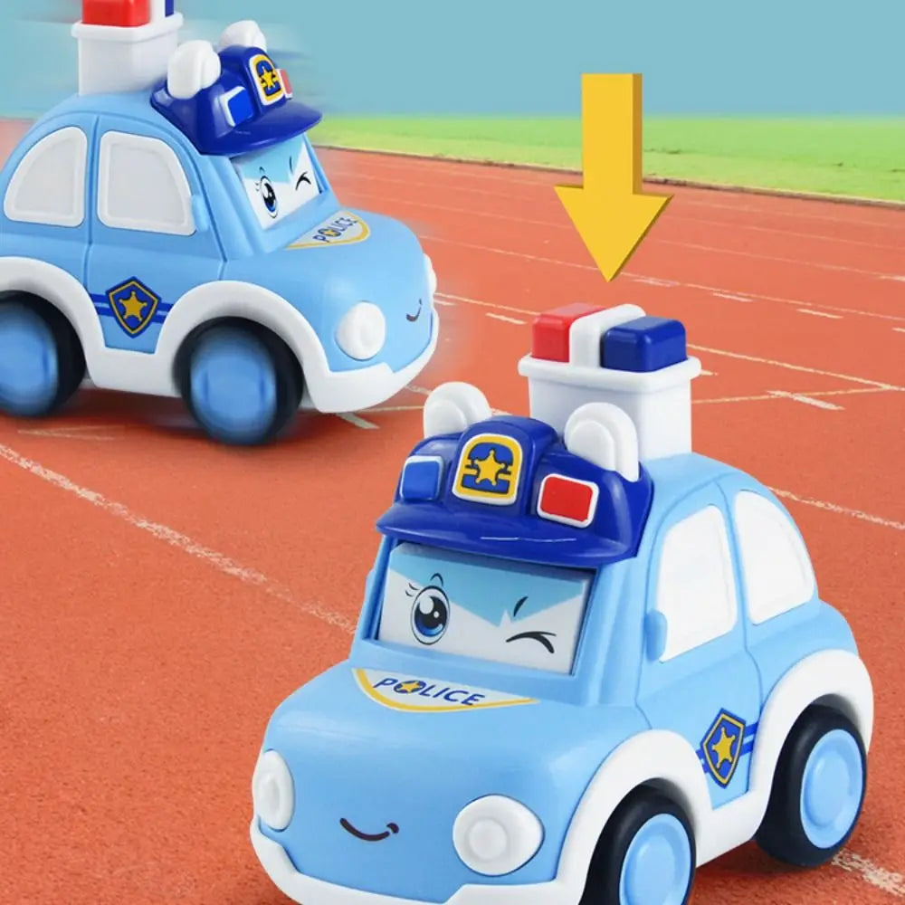 Interactive Police Car Press and Go Car Toy Vehicle Pull Back Push and Go Cars Fire Truck Mini Vehicles Wind-up Cars Toys Gift