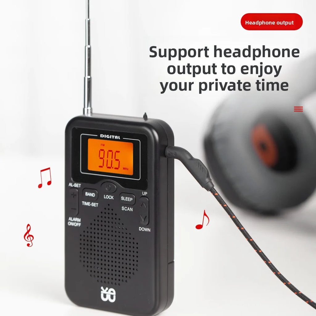 Emergency FM AM LED Screen small portable AA battery operated radio Mini Pocket Radio