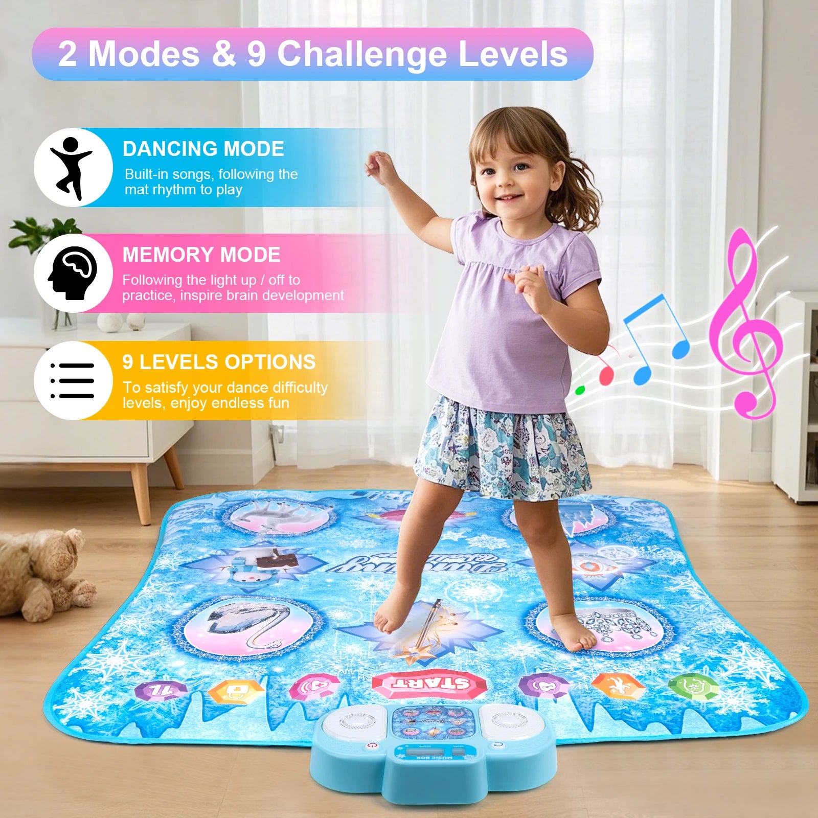 Kids Electronic Dance Mat – Musical Floor Blanket with 9 Levels
