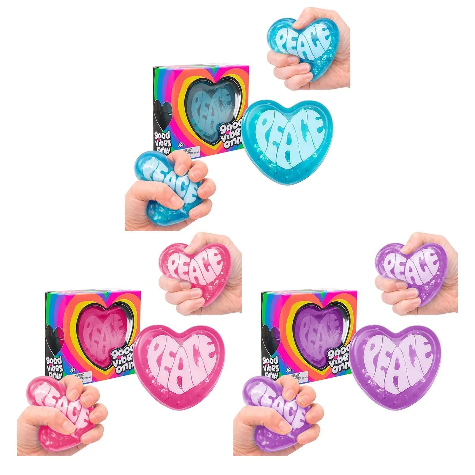 Needoh Heart Shape Squishy Stress Relief Toy | Soft & Portable Palm Fidget