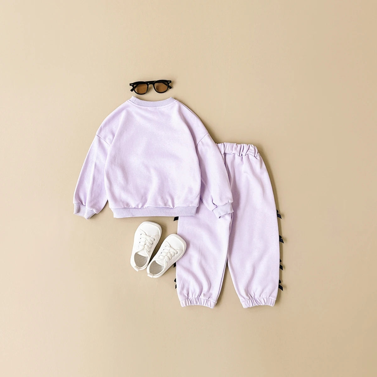 Baby Girl Love Print Sweatshirt & Bow Pants 2-Piece Set