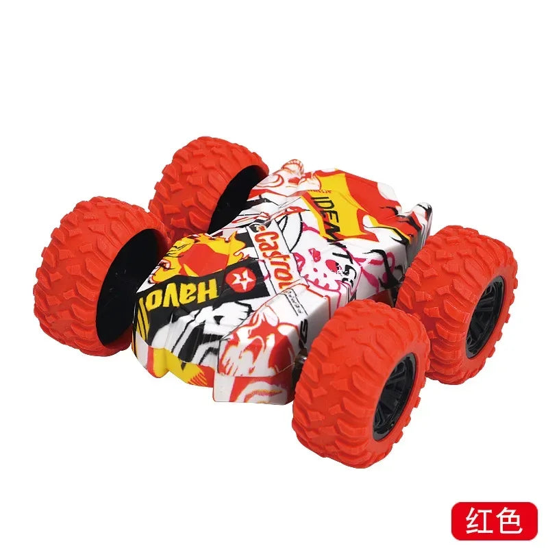Toys Car Four-wheel Drive Off-road Vehicle Stunt Dump Cars Double-Side Inertia Car Boy Toy Car Pull Back Kids Toy Gift