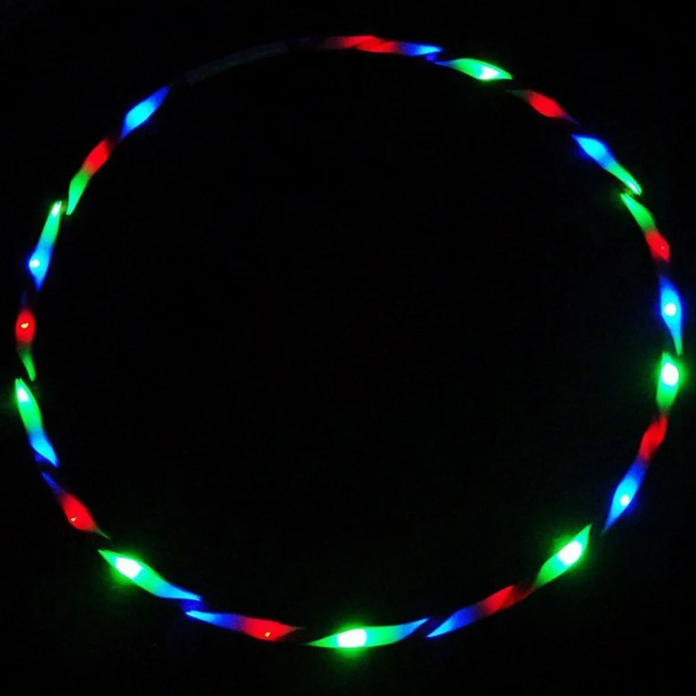 LED Colorful Fitness Circle Performing Arts Abdominal Fat Loss Light Fitness Crossfit Foldable Sport Hoop Gym Fitness Equipments
