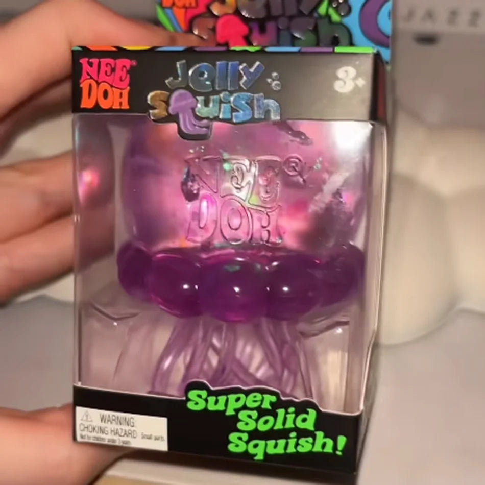 Fuzz Ball Jellyfish Squishy Blind Box | Soft Stress Relief Toy | Random Color | 6 Styles