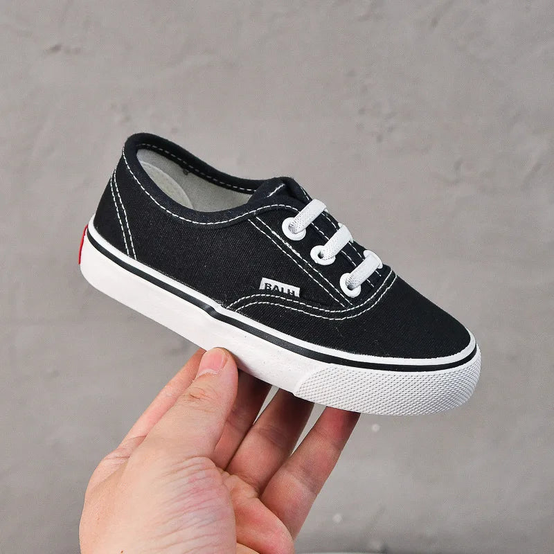 Kids' Unisex Canvas Lace-Up Casual Sneakers