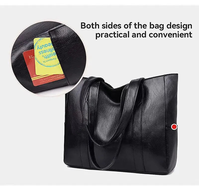 Women's Vintage Large Capacity PU Tote Shoulder Bag