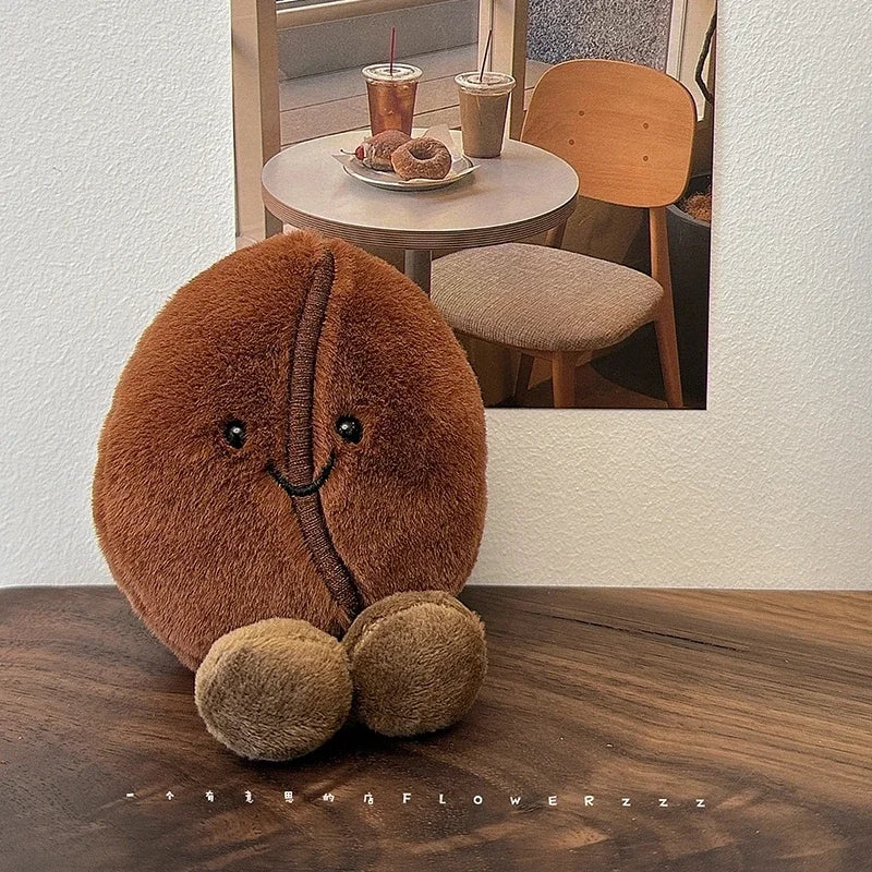 Jellycat-Style Coffee Bean Plush Toy | Soft Stuffed Food Doll — Cute Home Decor & Gift