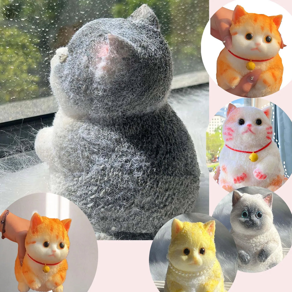 Simulated Fat Cat Stress Relief Pinch Toy Handmade Mini Cute Animal Desktop Ornaments Slow Rebound Squeeze Relaxation Toy