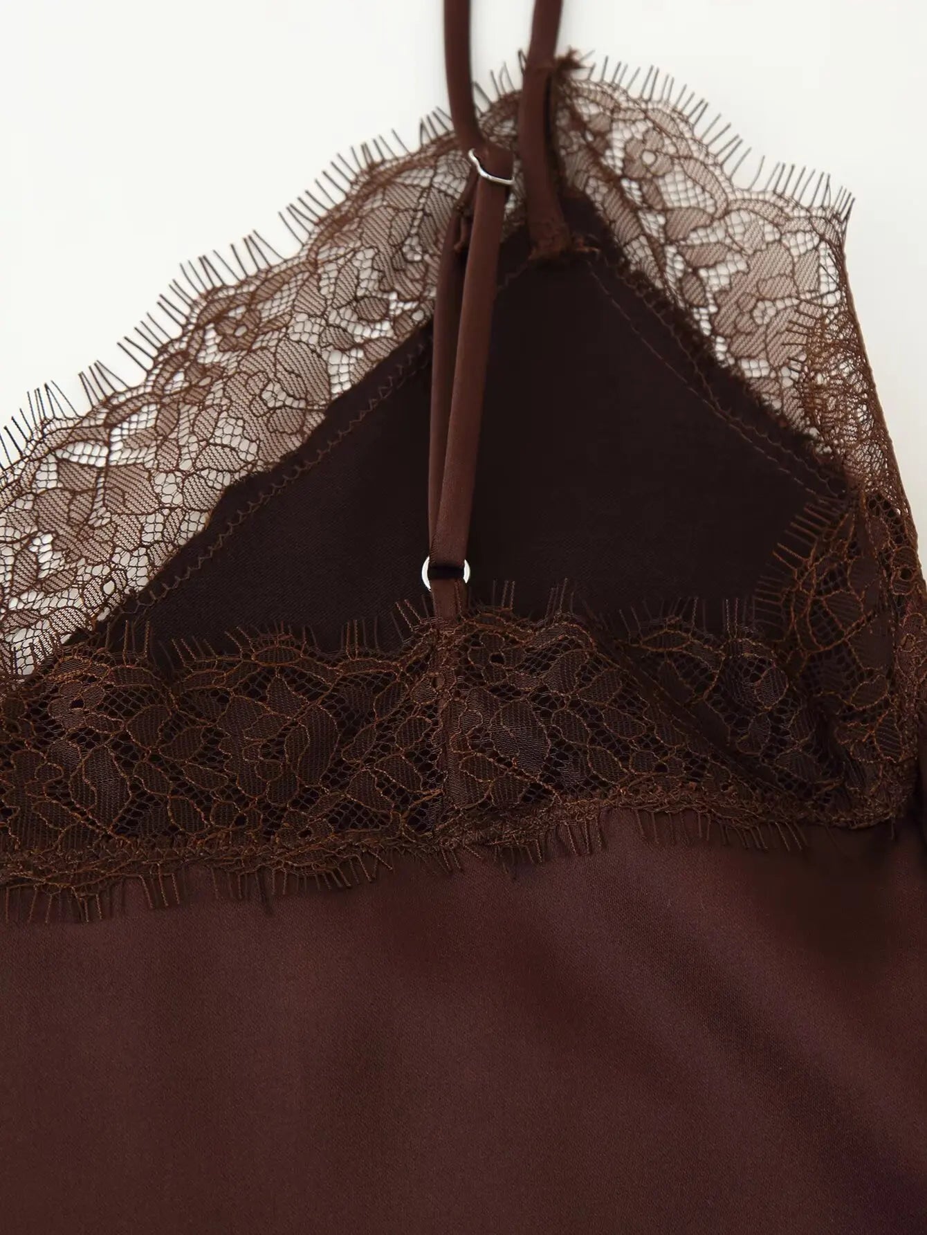 HH 2026 New Fashion Woman Lace Trim Sling Sleeveless V Collar Backless Mini Top Female Slim Fit Thin And Light Sexy Top
