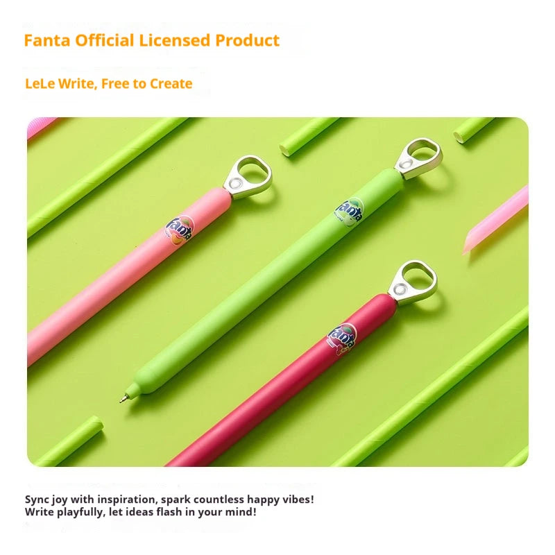 KACO x Fanta Pull-Tab Gel Pens,Creative Ins Signature Pen,0.5mm Quick Drying&Comfortable Grip Fun&Stess Relief Kawaii Stationery