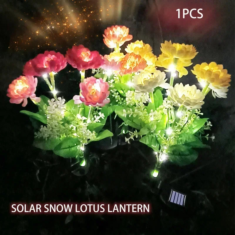 Solar Snow Lotus Flower Ground Light | Outdoor Garden & Patio Lamp