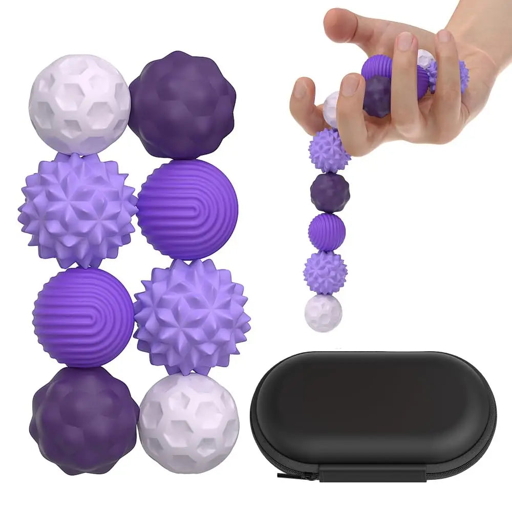 Magnetic Balls Fidget Sensory Toys Stress Relief for Adults Kids Fidget Textured Magnetic Balls with Silicone Shell Desk Toys