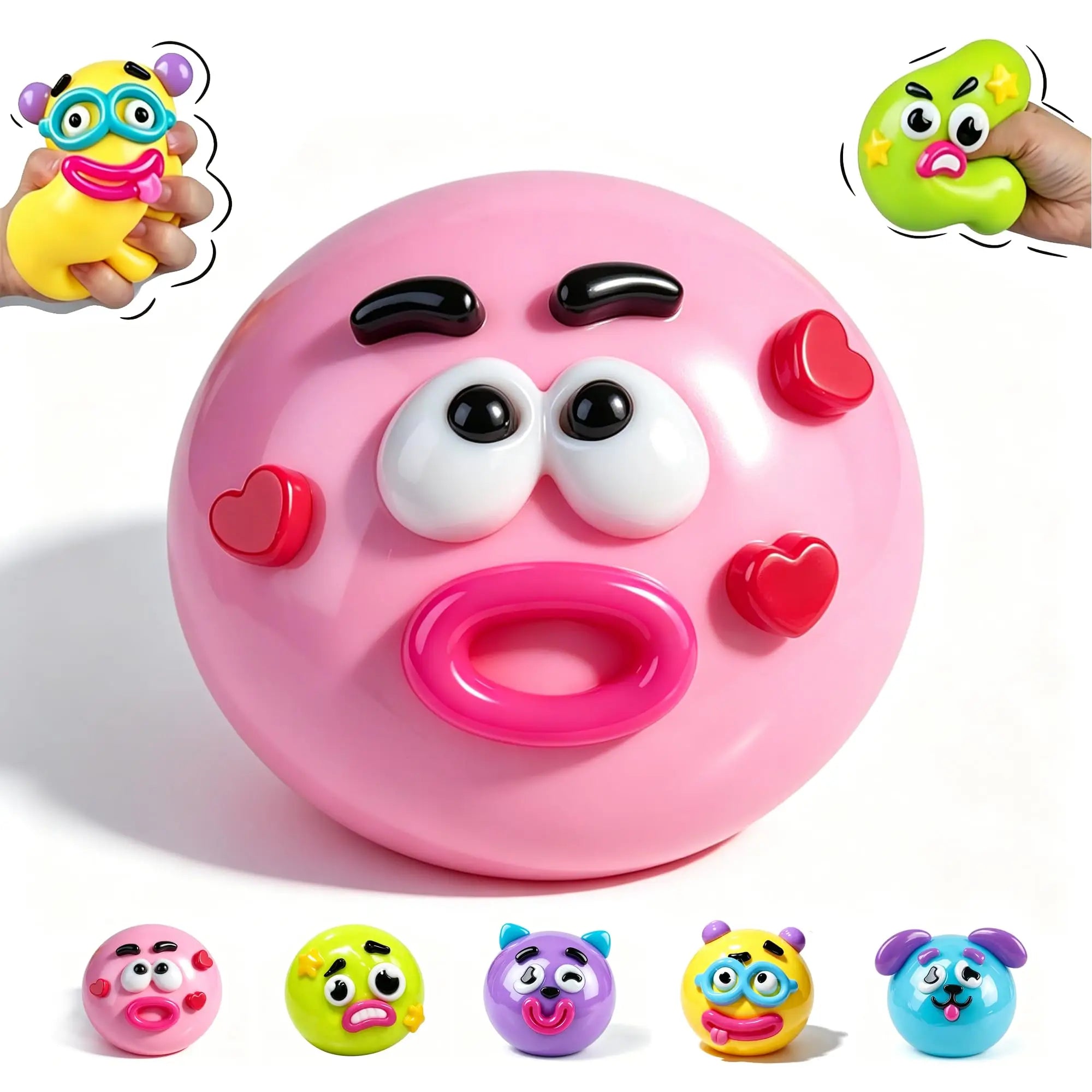 Smushers Dog Face Swap Squishy Toy | Soft Moldable Slow Rise Squeeze Toy | 5 Colors | Ages 14+