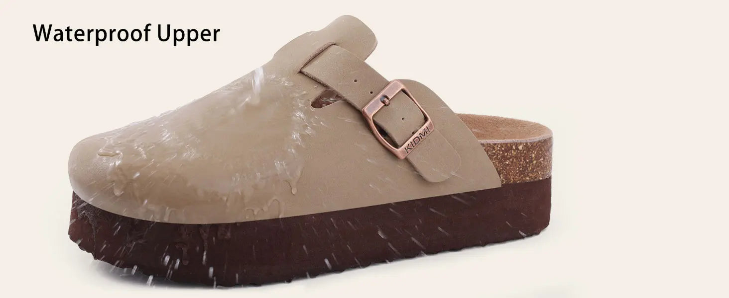 Goosecret Men Cow Suede Clogs Soft Cork Footbed Men Mules Slippers Fashion Men House Sandals With Arch Support Men Beach Sandals