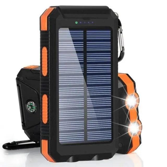 Solar Power Bank with LED Light – 20W Fast Charging, Dual USB & USB-C, Up to 80000mAh