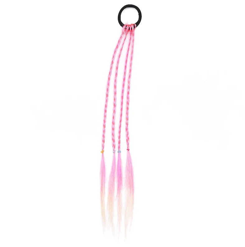 Korean Fashion Kids Wig Braids Girls Dirty Braid Hair Rope Children Gradient Barrettes Headwear Baby Kids Hair Accessories