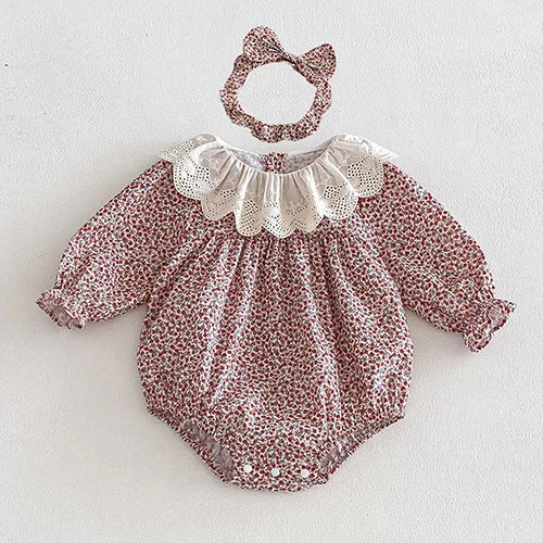 New Spring Sister Dress Kids Princess Dresses Long Sleeved Cotton Print 2-7Yrs Girl Party Dress Baby Girl Romper