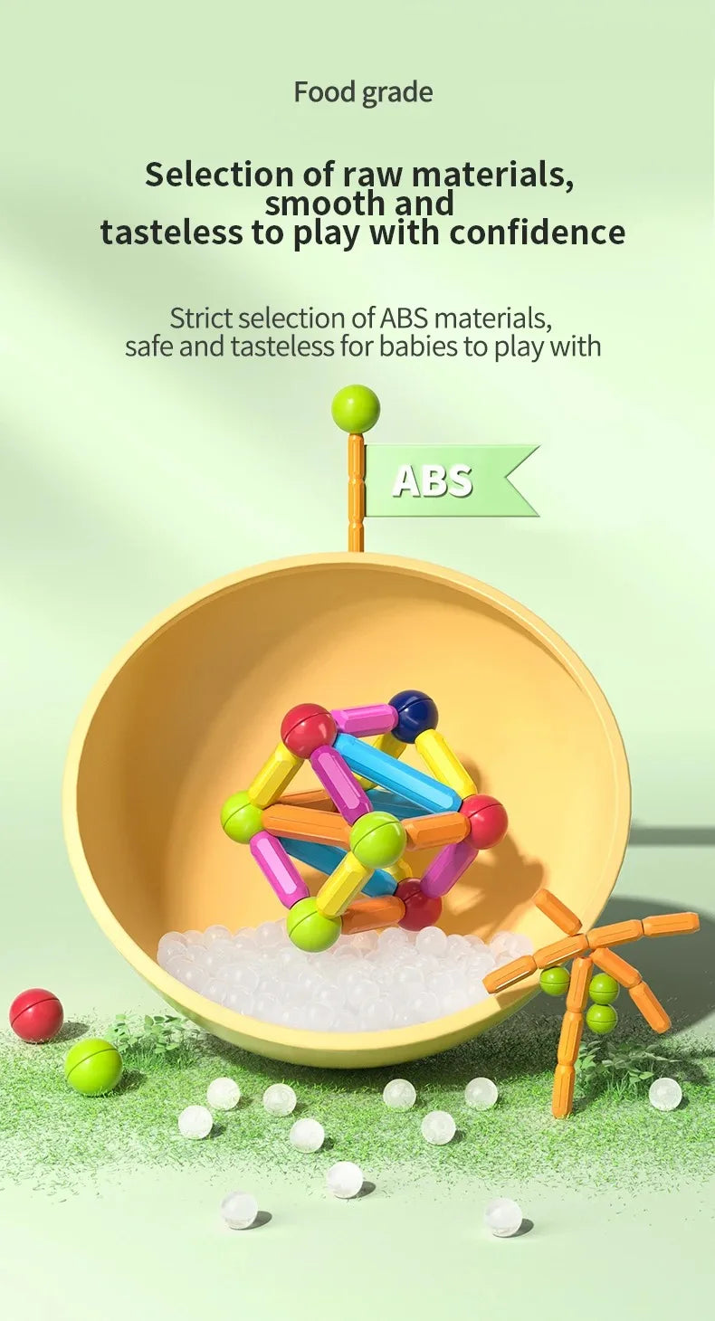 Magnetic Ball & Stick Construction Set | Montessori Educational Toy | 10–188 Pieces | Ages 3+