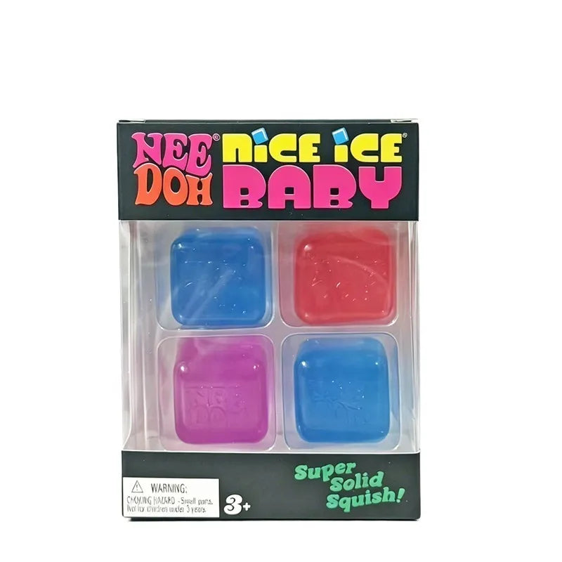 Needoh Nice Berg Giant Sensory 7.5cm Cube Mini 4 Pack Baby Teenie Cube Sensory Slow Rebound Stress Reliever Anti-Anxiety Toy