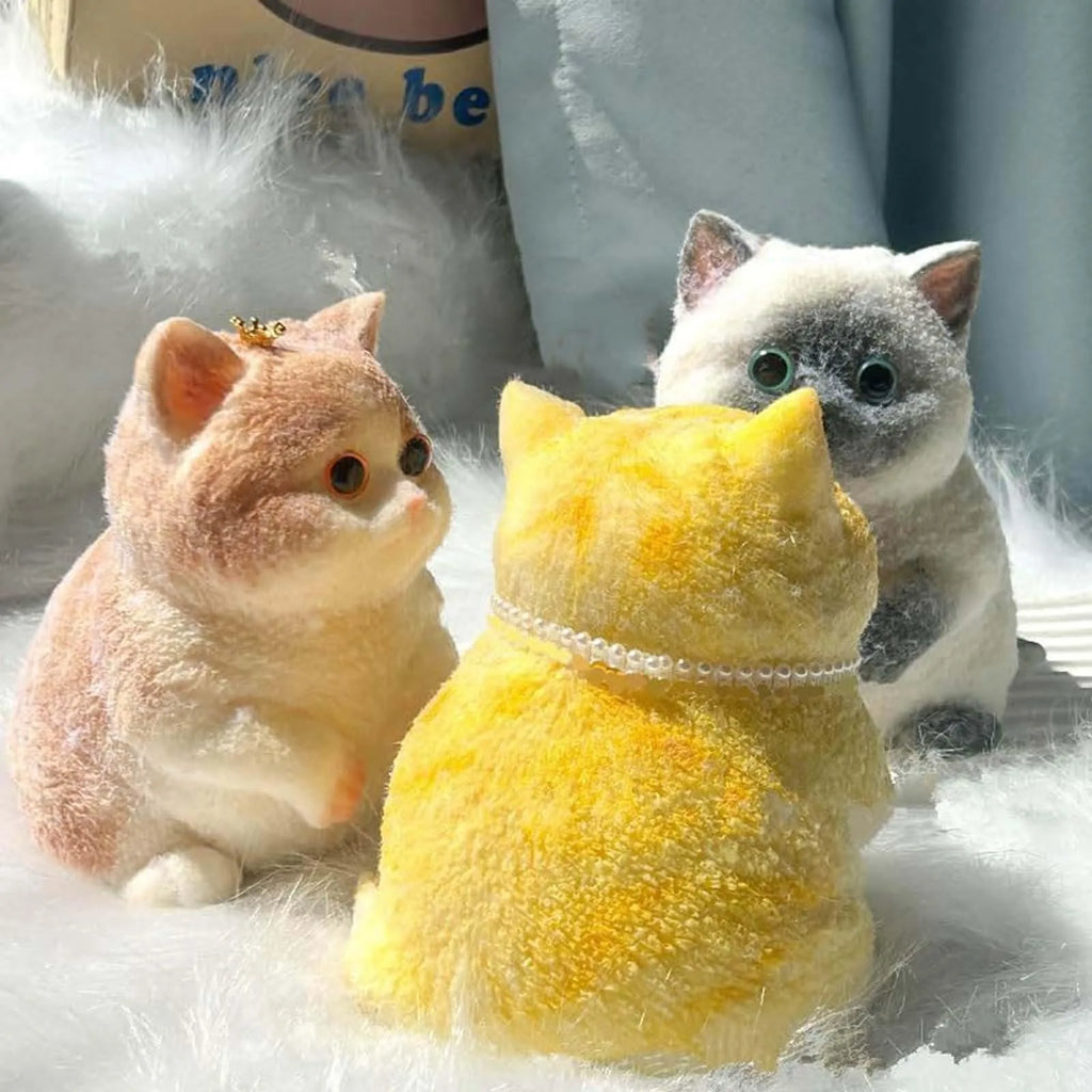 Simulated Fat Cat Stress Relief Pinch Toy Handmade Mini Cute Animal Desktop Ornaments Slow Rebound Squeeze Relaxation Toy